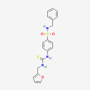 molecular formula C19H19N3O3S2 B4185033 N-benzyl-4-({[(2-furylmethyl)amino]carbonothioyl}amino)benzenesulfonamide 