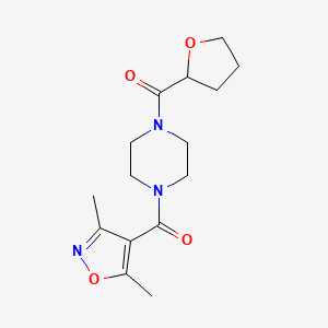 molecular formula C15H21N3O4 B4185037 1-[(3,5-dimethyl-4-isoxazolyl)carbonyl]-4-(tetrahydro-2-furanylcarbonyl)piperazine 