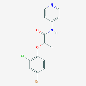molecular formula C14H12BrClN2O2 B4185054 2-(4-bromo-2-chlorophenoxy)-N-4-pyridinylpropanamide 