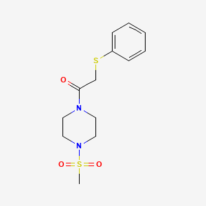 molecular formula C13H18N2O3S2 B4185061 1-(methylsulfonyl)-4-[(phenylthio)acetyl]piperazine 