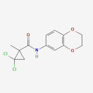 molecular formula C13H13Cl2NO3 B4185088 2,2-dichloro-N-(2,3-dihydro-1,4-benzodioxin-6-yl)-1-methylcyclopropanecarboxamide 