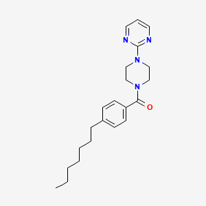 molecular formula C22H30N4O B4185136 2-[4-(4-heptylbenzoyl)-1-piperazinyl]pyrimidine 