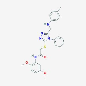molecular formula C26H27N5O3S B418514 N-(2,5-dimethoxyphenyl)-2-[[5-[(4-methylanilino)methyl]-4-phenyl-1,2,4-triazol-3-yl]sulfanyl]acetamide CAS No. 332907-12-7