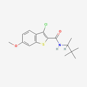 molecular formula C16H20ClNO2S B4185150 3-chloro-6-methoxy-N-(1,2,2-trimethylpropyl)-1-benzothiophene-2-carboxamide 