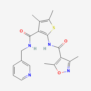 molecular formula C19H20N4O3S B4185151 N-(4,5-dimethyl-3-{[(3-pyridinylmethyl)amino]carbonyl}-2-thienyl)-3,5-dimethyl-4-isoxazolecarboxamide 