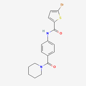 molecular formula C17H17BrN2O2S B4185167 5-bromo-N-[4-(1-piperidinylcarbonyl)phenyl]-2-thiophenecarboxamide 