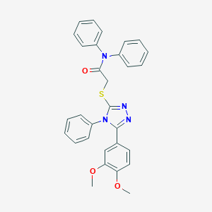 molecular formula C30H26N4O3S B418517 2-{[5-(3,4-dimethoxyphenyl)-4-phenyl-4H-1,2,4-triazol-3-yl]sulfanyl}-N,N-diphenylacetamide 