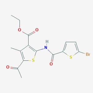 molecular formula C15H14BrNO4S2 B4185180 ethyl 5-acetyl-2-{[(5-bromo-2-thienyl)carbonyl]amino}-4-methyl-3-thiophenecarboxylate 