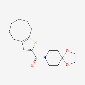 molecular formula C18H25NO3S B4185192 8-(4,5,6,7,8,9-hexahydrocycloocta[b]thien-2-ylcarbonyl)-1,4-dioxa-8-azaspiro[4.5]decane 