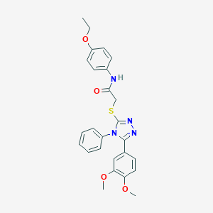 molecular formula C26H26N4O4S B418520 2-{[5-(3,4-dimethoxyphenyl)-4-phenyl-4H-1,2,4-triazol-3-yl]sulfanyl}-N-(4-ethoxyphenyl)acetamide 
