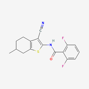 molecular formula C17H14F2N2OS B4185220 N-(3-cyano-6-methyl-4,5,6,7-tetrahydro-1-benzothien-2-yl)-2,6-difluorobenzamide 