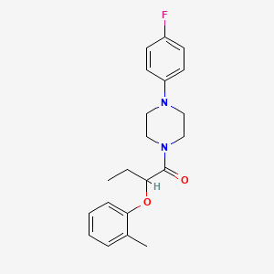 molecular formula C21H25FN2O2 B4185232 1-(4-fluorophenyl)-4-[2-(2-methylphenoxy)butanoyl]piperazine 