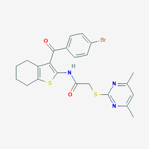 N-[3-(4-bromobenzoyl)-4,5,6,7-tetrahydro-1-benzothien-2-yl]-2-[(4,6-dimethyl-2-pyrimidinyl)sulfanyl]acetamide