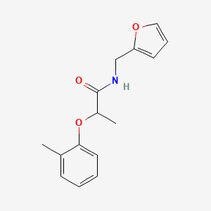molecular formula C15H17NO3 B4185248 N-(2-furylmethyl)-2-(2-methylphenoxy)propanamide 