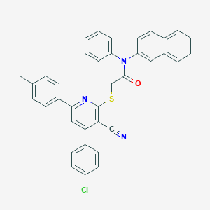molecular formula C37H26ClN3OS B418525 2-{[4-(4-chlorophenyl)-3-cyano-6-(4-methylphenyl)-2-pyridinyl]sulfanyl}-N-(2-naphthyl)-N-phenylacetamide 