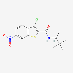 molecular formula C15H17ClN2O3S B4185269 3-chloro-6-nitro-N-(1,2,2-trimethylpropyl)-1-benzothiophene-2-carboxamide 