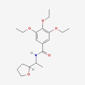 molecular formula C19H29NO5 B4185285 3,4,5-triethoxy-N-[1-(tetrahydro-2-furanyl)ethyl]benzamide 