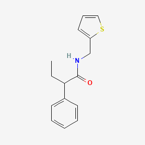 molecular formula C15H17NOS B4185299 2-phenyl-N-(2-thienylmethyl)butanamide 