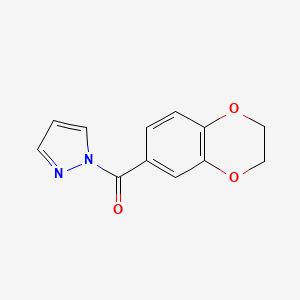 molecular formula C12H10N2O3 B4185304 1-(2,3-dihydro-1,4-benzodioxin-6-ylcarbonyl)-1H-pyrazole 