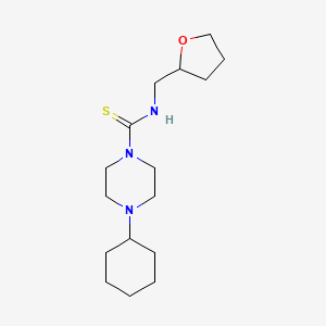 molecular formula C16H29N3OS B4185322 4-cyclohexyl-N-(tetrahydro-2-furanylmethyl)-1-piperazinecarbothioamide 