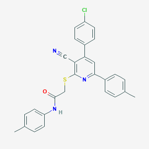 2-{[4-(4-chlorophenyl)-3-cyano-6-(4-methylphenyl)-2-pyridinyl]sulfanyl}-N-(4-methylphenyl)acetamide