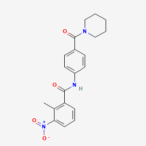 molecular formula C20H21N3O4 B4185336 2-methyl-3-nitro-N-[4-(1-piperidinylcarbonyl)phenyl]benzamide 