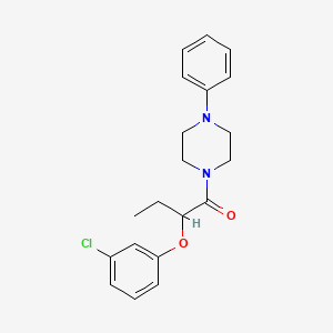 molecular formula C20H23ClN2O2 B4185346 1-[2-(3-chlorophenoxy)butanoyl]-4-phenylpiperazine 