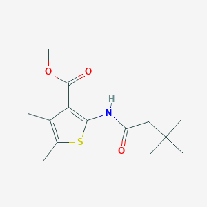 molecular formula C14H21NO3S B4185352 methyl 2-[(3,3-dimethylbutanoyl)amino]-4,5-dimethyl-3-thiophenecarboxylate 