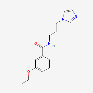 molecular formula C15H19N3O2 B4185356 3-ethoxy-N-[3-(1H-imidazol-1-yl)propyl]benzamide 