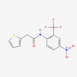 molecular formula C13H9F3N2O3S B4185364 N-[4-nitro-2-(trifluoromethyl)phenyl]-2-(2-thienyl)acetamide 