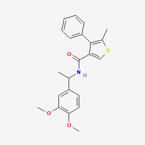 molecular formula C22H23NO3S B4185370 N-[1-(3,4-dimethoxyphenyl)ethyl]-5-methyl-4-phenyl-3-thiophenecarboxamide 