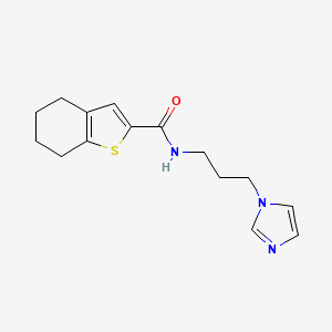 molecular formula C15H19N3OS B4185388 N-[3-(1H-imidazol-1-yl)propyl]-4,5,6,7-tetrahydro-1-benzothiophene-2-carboxamide 