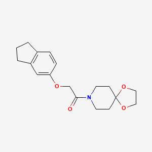 molecular formula C18H23NO4 B4185392 8-[(2,3-dihydro-1H-inden-5-yloxy)acetyl]-1,4-dioxa-8-azaspiro[4.5]decane 