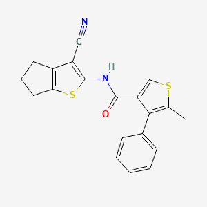 molecular formula C20H16N2OS2 B4185398 N-(3-cyano-5,6-dihydro-4H-cyclopenta[b]thien-2-yl)-5-methyl-4-phenyl-3-thiophenecarboxamide 