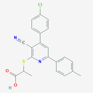 2-[4-(4-Chlorophenyl)-3-cyano-6-(4-methylphenyl)pyridin-2-yl]sulfanylpropanoic acid