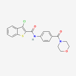 molecular formula C20H17ClN2O3S B4185449 3-chloro-N-[4-(4-morpholinylcarbonyl)phenyl]-1-benzothiophene-2-carboxamide 