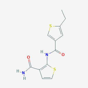 molecular formula C12H12N2O2S2 B4185452 2-{[(5-ethyl-3-thienyl)carbonyl]amino}-3-thiophenecarboxamide 