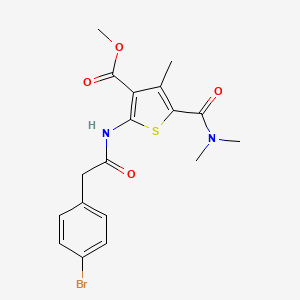 molecular formula C18H19BrN2O4S B4185474 methyl 2-{[(4-bromophenyl)acetyl]amino}-5-[(dimethylamino)carbonyl]-4-methyl-3-thiophenecarboxylate 