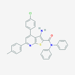 3-amino-4-(4-chlorophenyl)-6-(4-methylphenyl)-N,N-diphenylthieno[2,3-b]pyridine-2-carboxamide