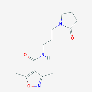 molecular formula C13H19N3O3 B4185488 3,5-dimethyl-N-[3-(2-oxo-1-pyrrolidinyl)propyl]-4-isoxazolecarboxamide 