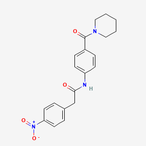 molecular formula C20H21N3O4 B4185489 2-(4-nitrophenyl)-N-[4-(1-piperidinylcarbonyl)phenyl]acetamide 