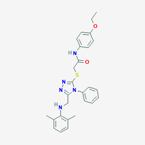 2-({5-[(2,6-dimethylanilino)methyl]-4-phenyl-4H-1,2,4-triazol-3-yl}sulfanyl)-N-(4-ethoxyphenyl)acetamide