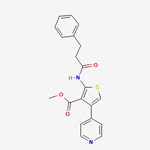 molecular formula C20H18N2O3S B4185505 methyl 2-[(3-phenylpropanoyl)amino]-4-(4-pyridinyl)-3-thiophenecarboxylate 