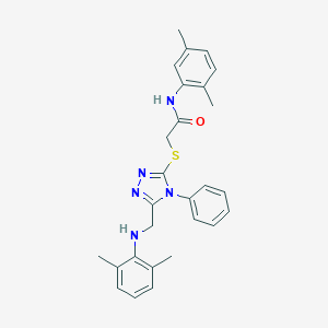 molecular formula C27H29N5OS B418551 2-[[5-[(2,6-dimethylanilino)methyl]-4-phenyl-1,2,4-triazol-3-yl]sulfanyl]-N-(2,5-dimethylphenyl)acetamide CAS No. 332911-62-3