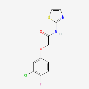 molecular formula C11H8ClFN2O2S B4185525 2-(3-chloro-4-fluorophenoxy)-N-1,3-thiazol-2-ylacetamide 