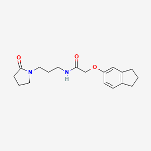molecular formula C18H24N2O3 B4185545 2-(2,3-dihydro-1H-inden-5-yloxy)-N-[3-(2-oxo-1-pyrrolidinyl)propyl]acetamide 