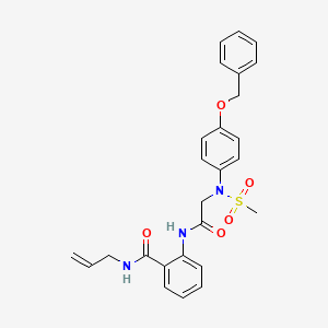 molecular formula C26H27N3O5S B4185547 N-allyl-2-{[N-[4-(benzyloxy)phenyl]-N-(methylsulfonyl)glycyl]amino}benzamide 