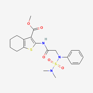 molecular formula C20H25N3O5S2 B4185573 methyl 2-({N-[(dimethylamino)sulfonyl]-N-phenylglycyl}amino)-4,5,6,7-tetrahydro-1-benzothiophene-3-carboxylate 