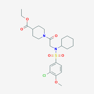 molecular formula C23H33ClN2O6S B4185578 ethyl 1-{N-[(3-chloro-4-methoxyphenyl)sulfonyl]-N-cyclohexylglycyl}-4-piperidinecarboxylate 