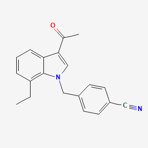 molecular formula C20H18N2O B4185605 4-[(3-acetyl-7-ethyl-1H-indol-1-yl)methyl]benzonitrile 